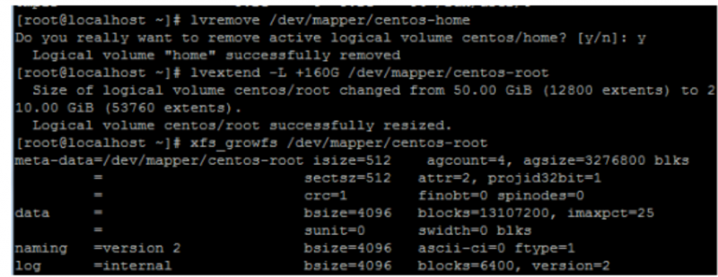 香港centos7把home空间扩容给根目录