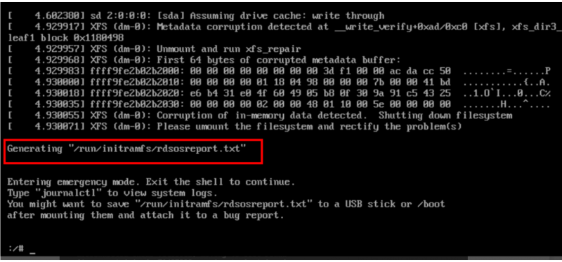 centos7重启遇到Generating “run/initramfs/rdsosreport.txt”-小浪云