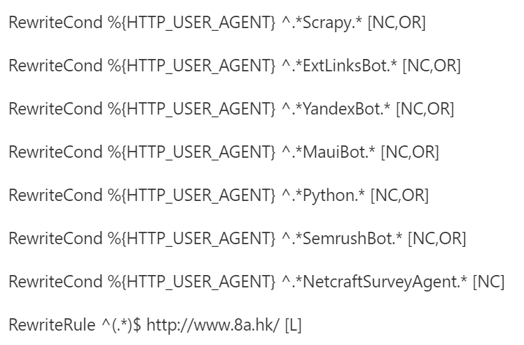 云服务器Apache利用USER_AGENT屏蔽恶意蜘蛛 - 小浪云数据