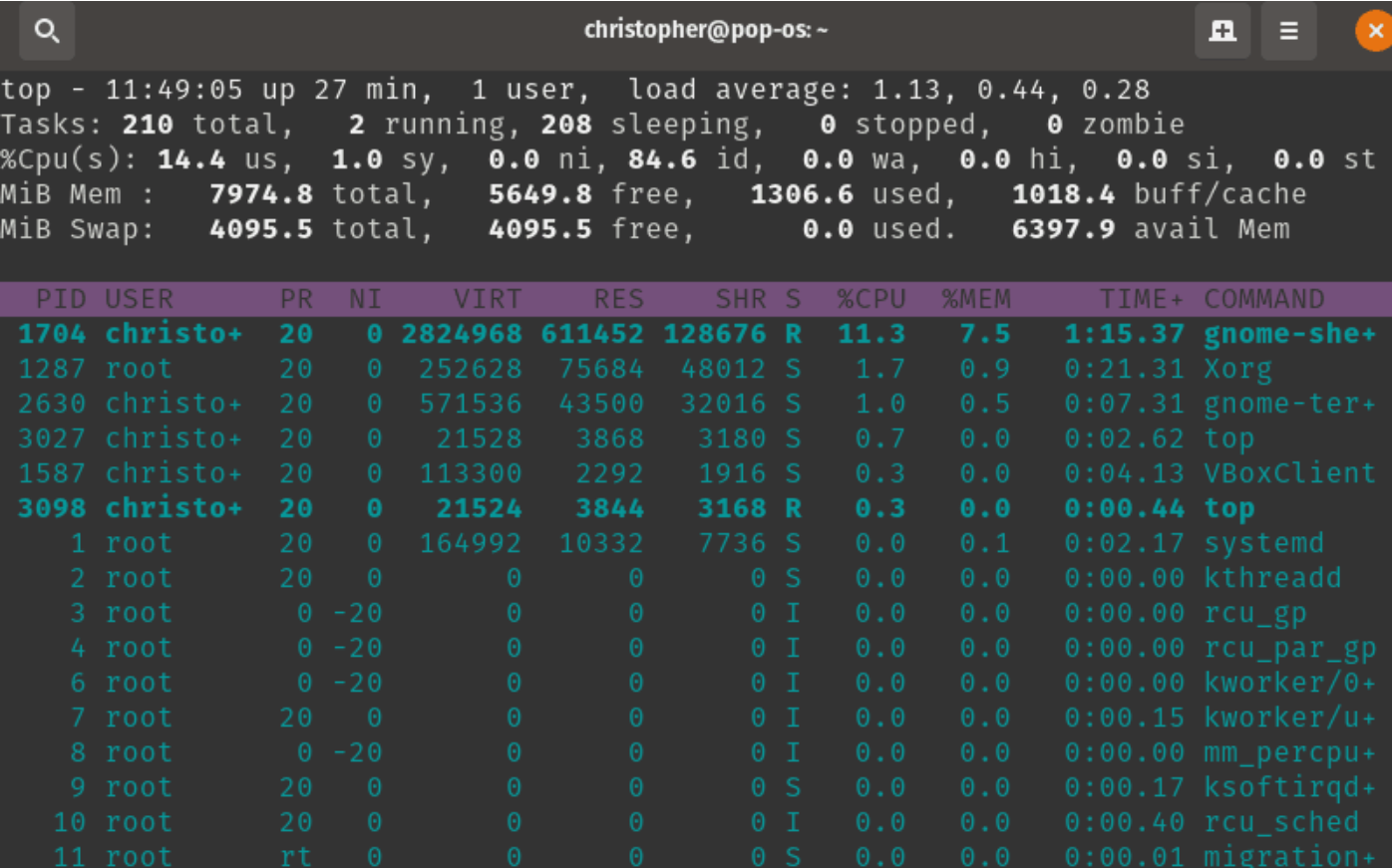 Linux 中使用 Top 命令检查 CPU 使用率-小浪云